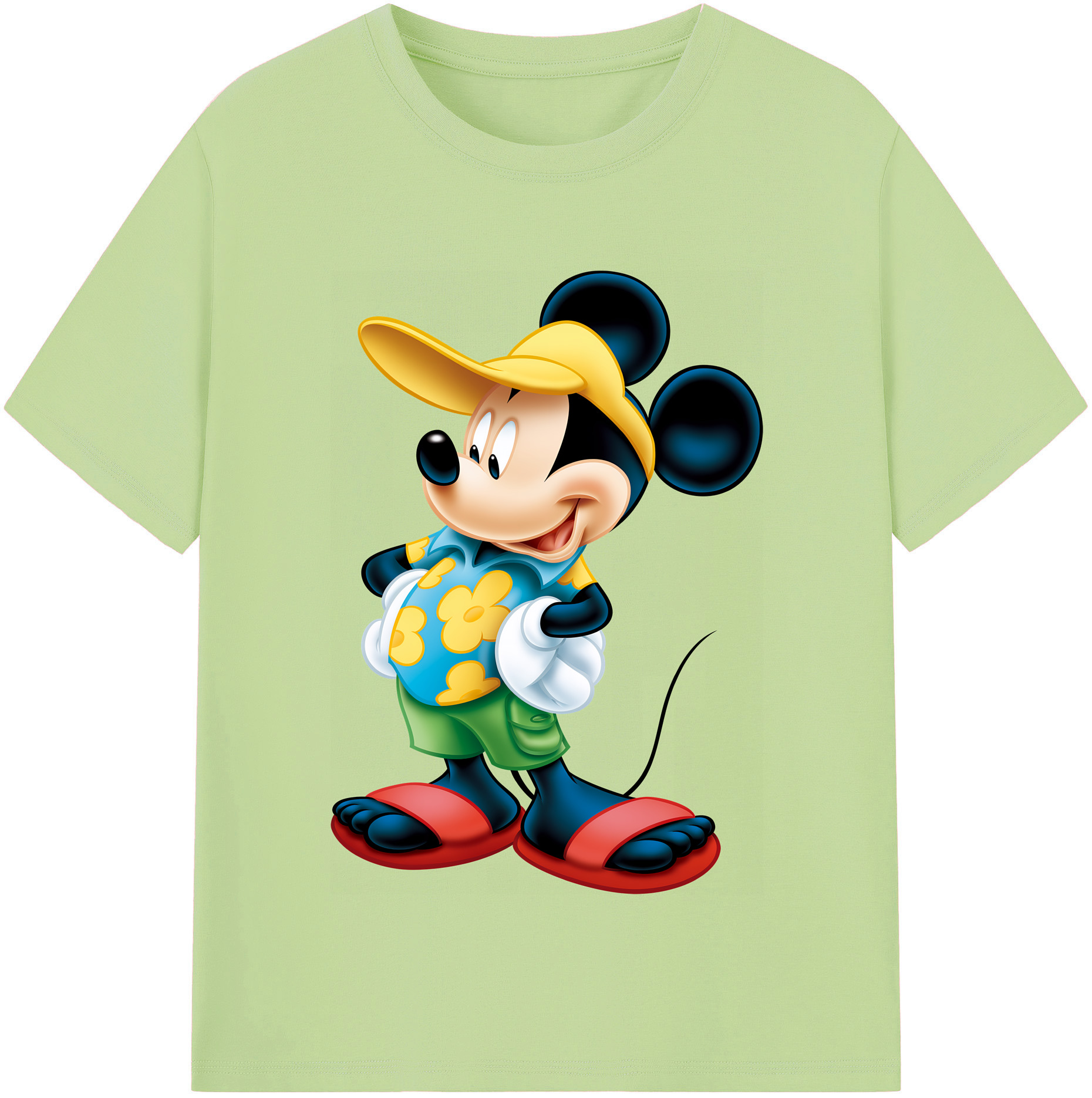 （画像用） ミッキーマウス Mickey Mouse 綿100％半袖Tシャツ（フロントプリント）